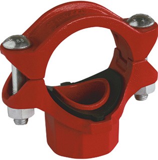 Mechanical tee threaded red painted Style 08T DN 150X80